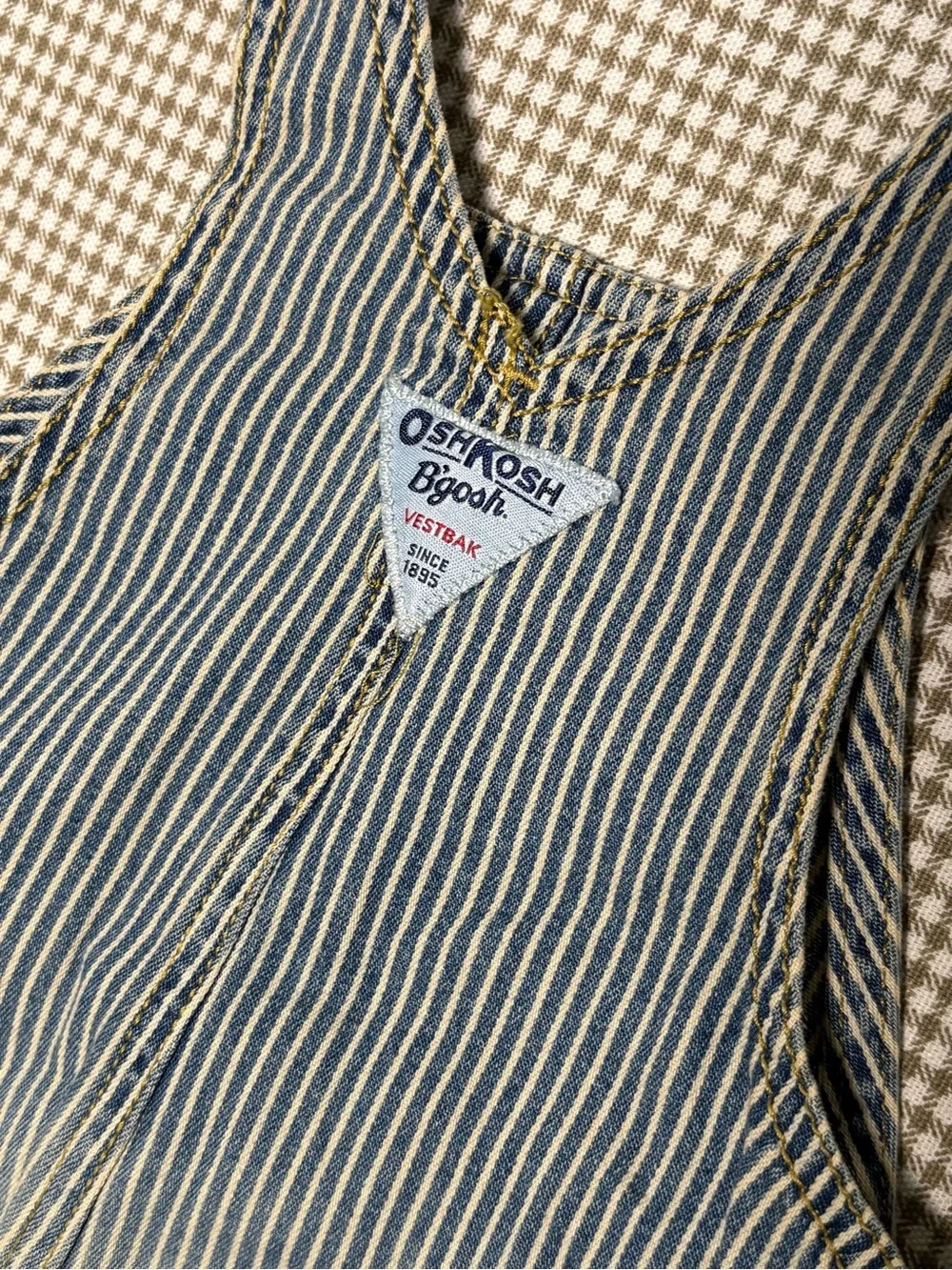 OshKosh B'gosh Blue and White Striped Short Overalls NWT Size 6 Months